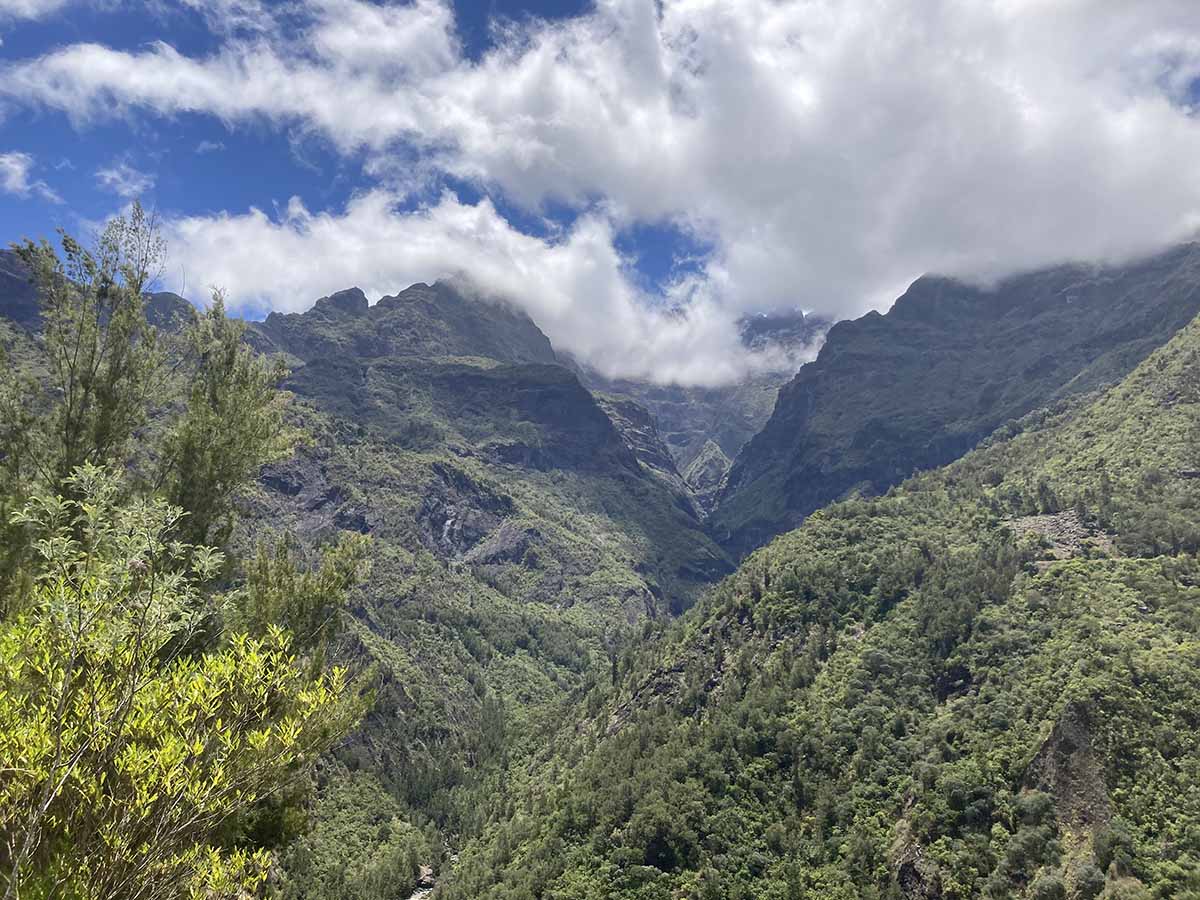 Aussicht auf die Berge von La Réunion
