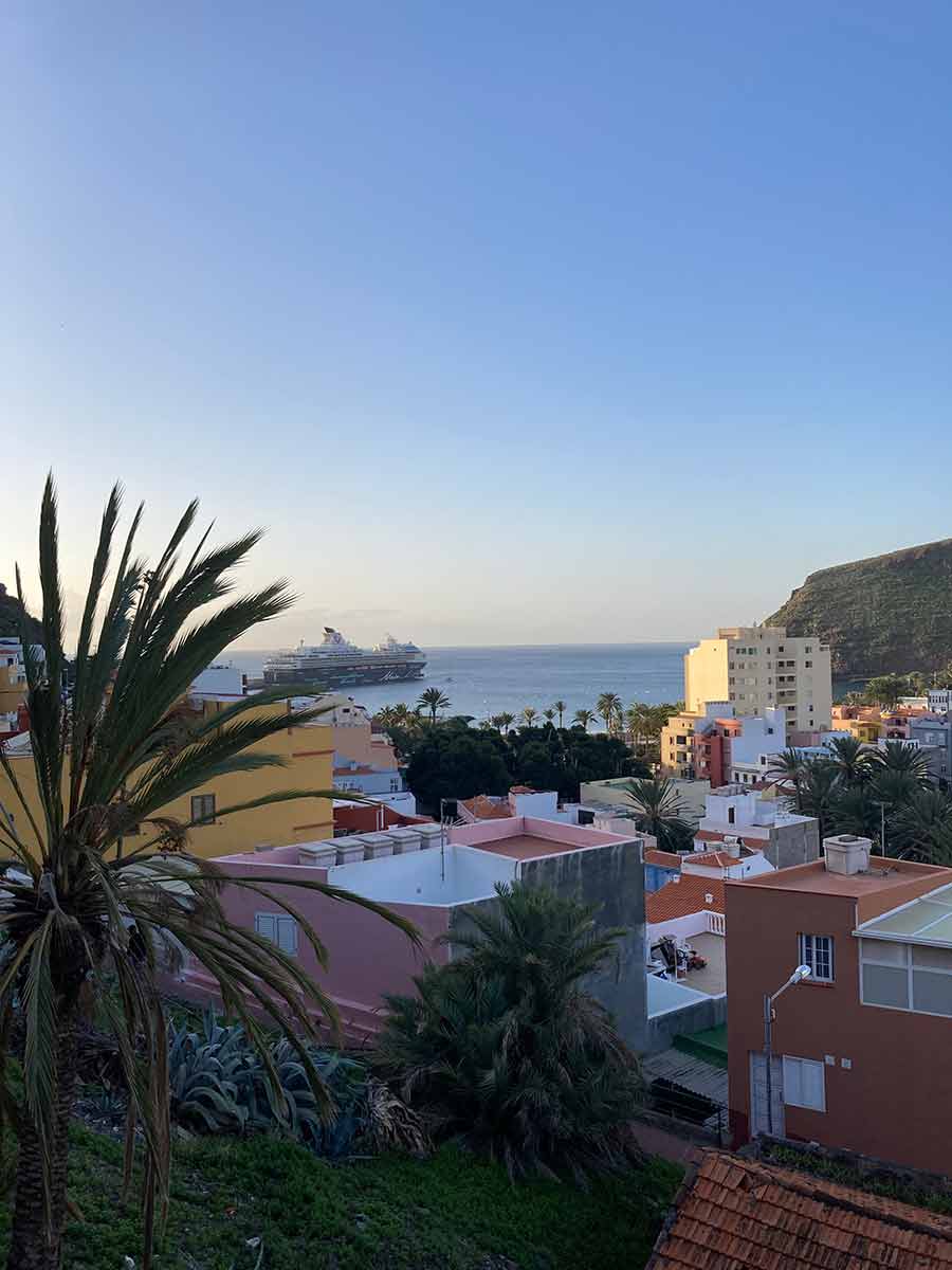 Das Städtchen San Sebastian auf La Gomera von oben