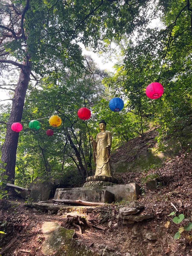 Goldener Buddha im Wald